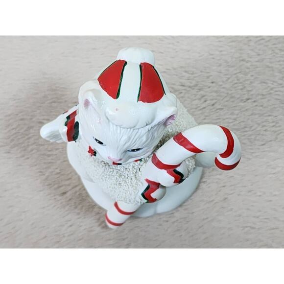 Lefton Kitty Snowflake White Figurine Year 1992 Christmas Holidays 3 1/4" Vtg - Picture 11 of 12